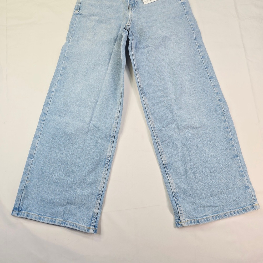 Zara Culotte Jeans Women's Size 0 Light Blue High Rise Wide Leg Denim - Picture 10 of 13